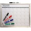 * Boardtech Magnetic Dry Erase Calendar, Sleek Silver With 4 Markers Stationery