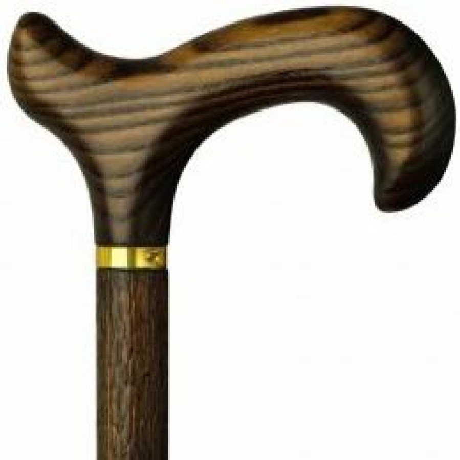 * Harvy Uni Derby Cane Scorched With Brown Snakeskin Maple -Affordable Gift For Your Loved One! Item #Dhar-78950 Walking Canes