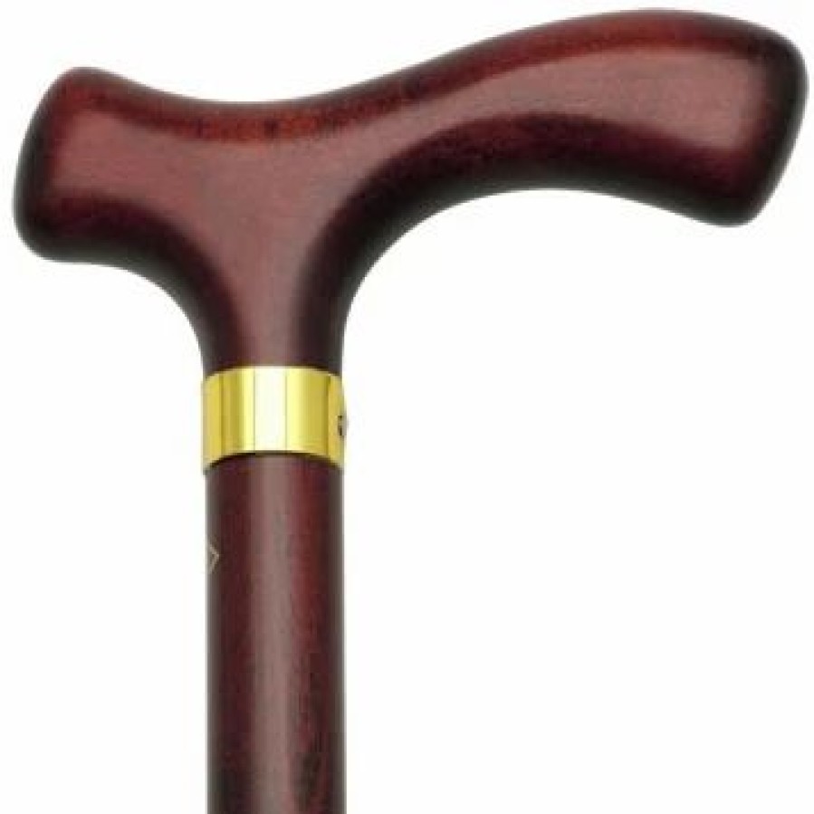 * Harvy Men Fritz Cane Burgundy Maple Shaft, Burgundy Handle -Affordable Gift For Your Loved One! Item #Dhar-07609 Walking Canes