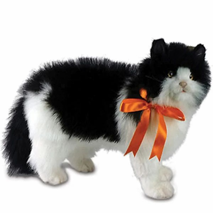 * Black & White Cat Toy Reproduction By Hansa, 16" Long -Affordable Gift For Your Little One! Item #Dhan-4221 Hansa Animals