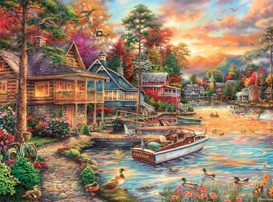 * Buffalo Games Chuck Pinson'S Escapes: Freedom At The Lake 1000 Piece Jigsaw Puzzle Fall Puzzles