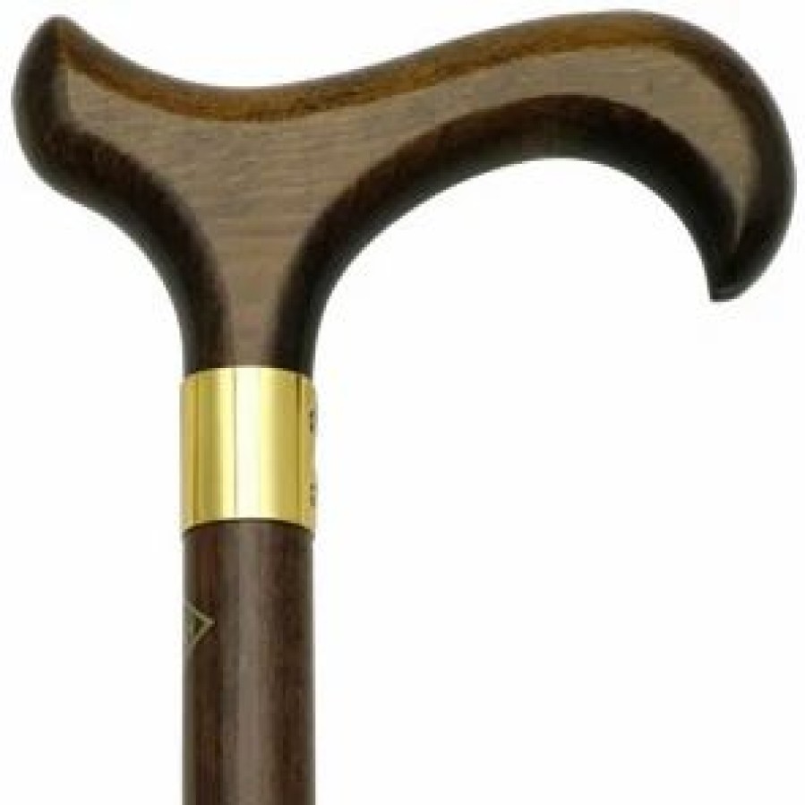 * Harvy Men Derby Cane Walnut Shaft, Walnut Handle -Affordable Gift For Your Loved One! Item #Dhar-58070 Walking Canes